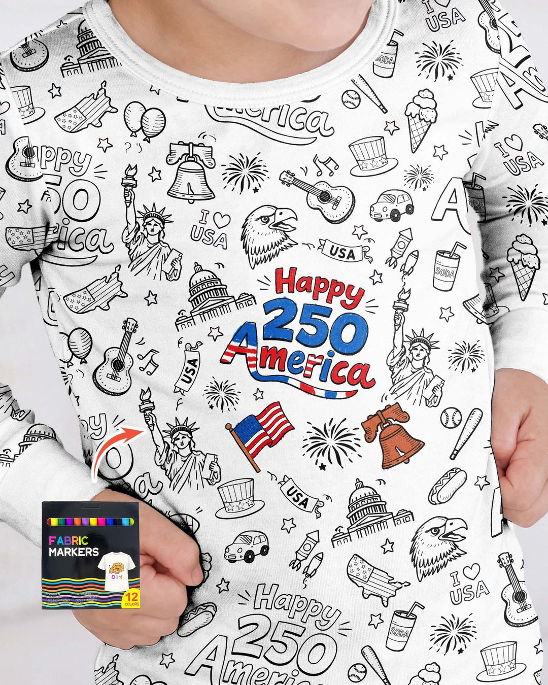 Zweiteiliges Langarm-Pyjama-Set mit Sommerfrüchten