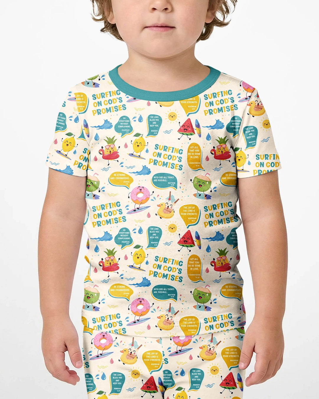 Template Zweiteiliges Pyjama-Set mit kurzen Ärmeln und Shorts