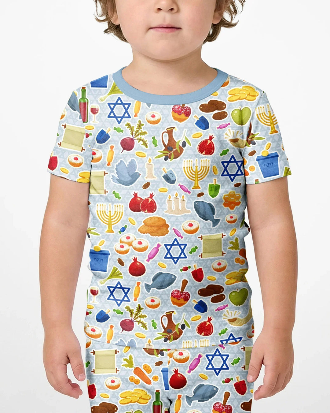 Template Zweiteiliges Pyjama-Set mit kurzen Ärmeln und Shorts