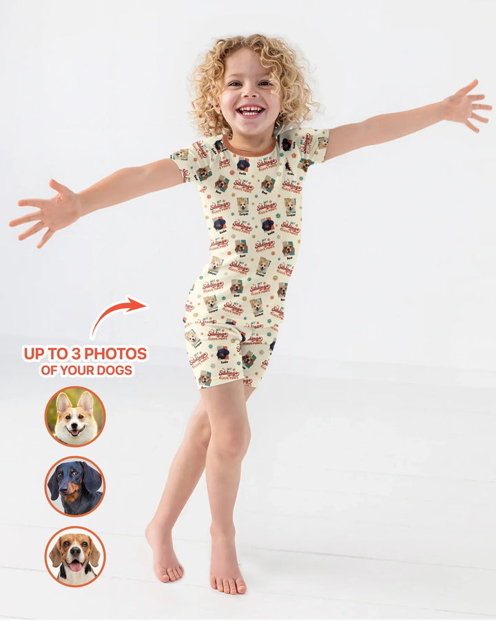 Zweiteiliges Pyjama-Set mit kurzen Ärmeln und Shorts im Sommer-Design