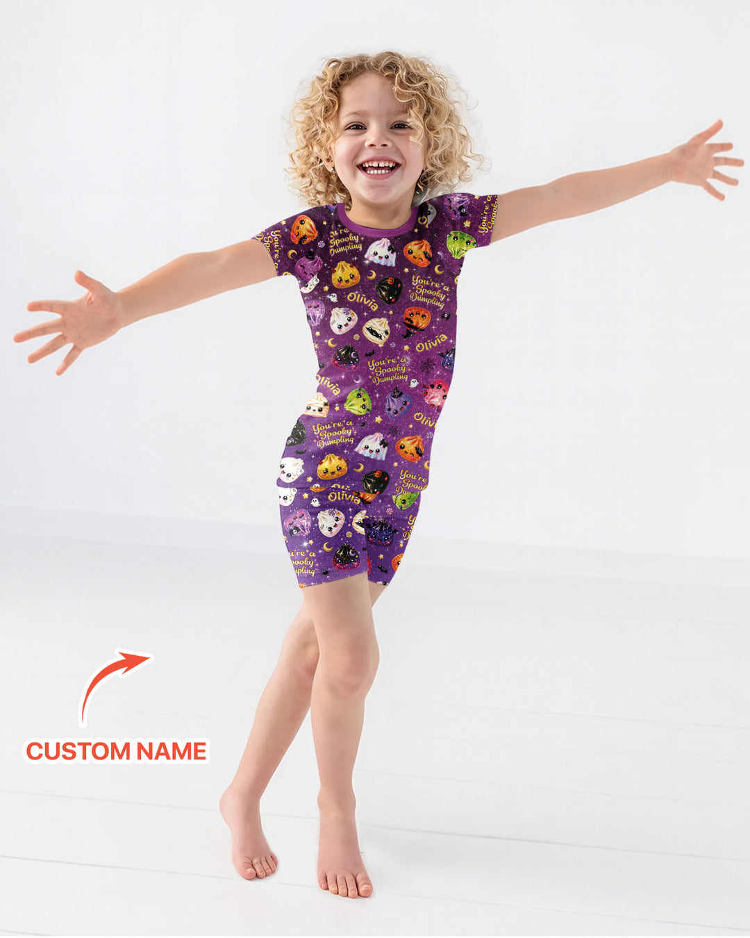 Custom Name You're A Spooky Dumpling Bamboo Two Piece Short Sleeve Shorts Pajama Set