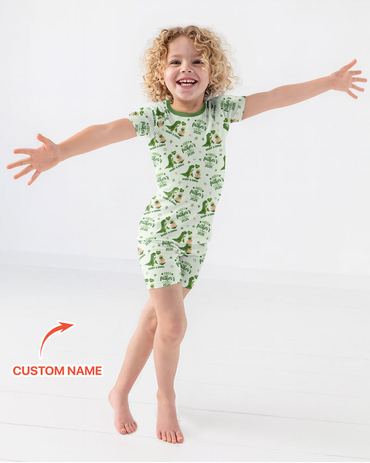 Zweiteiliges Pyjama-Set mit kurzen Ärmeln und Shorts im Sommer-Design