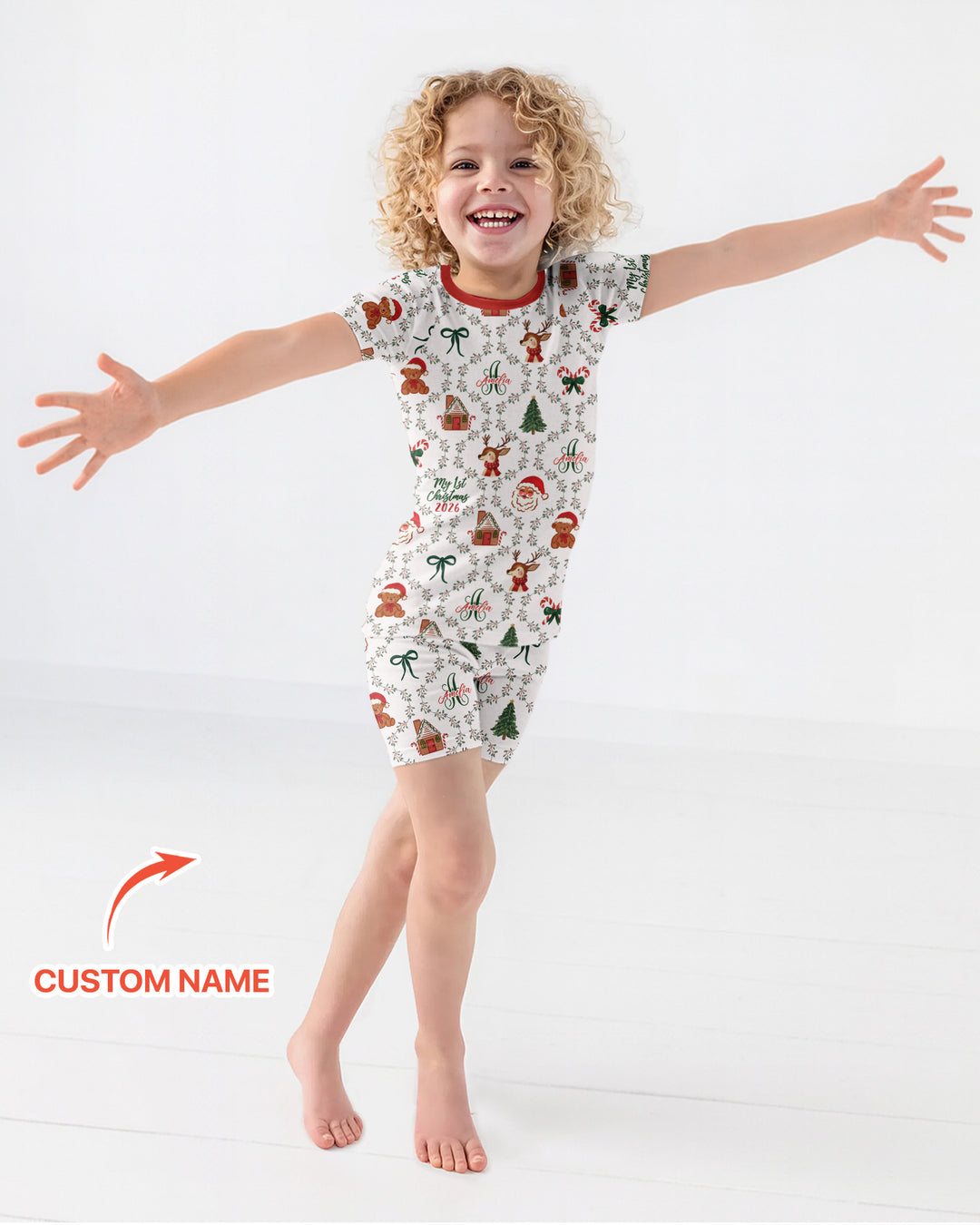 Zweiteiliges Pyjama-Set mit kurzen Ärmeln und Shorts im Sommer-Design