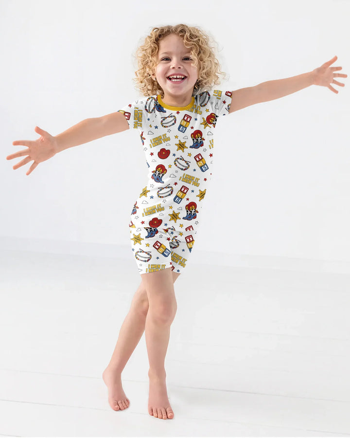Little Cowgirl Bamboo Two Piece Short Sleeve Shorts Pajama Set