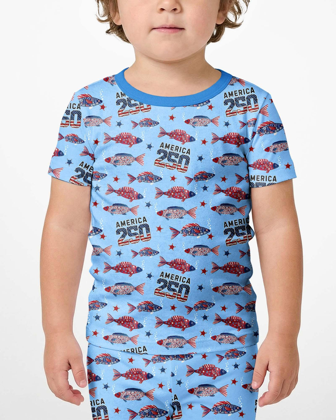 Template Zweiteiliges Pyjama-Set mit kurzen Ärmeln und Shorts