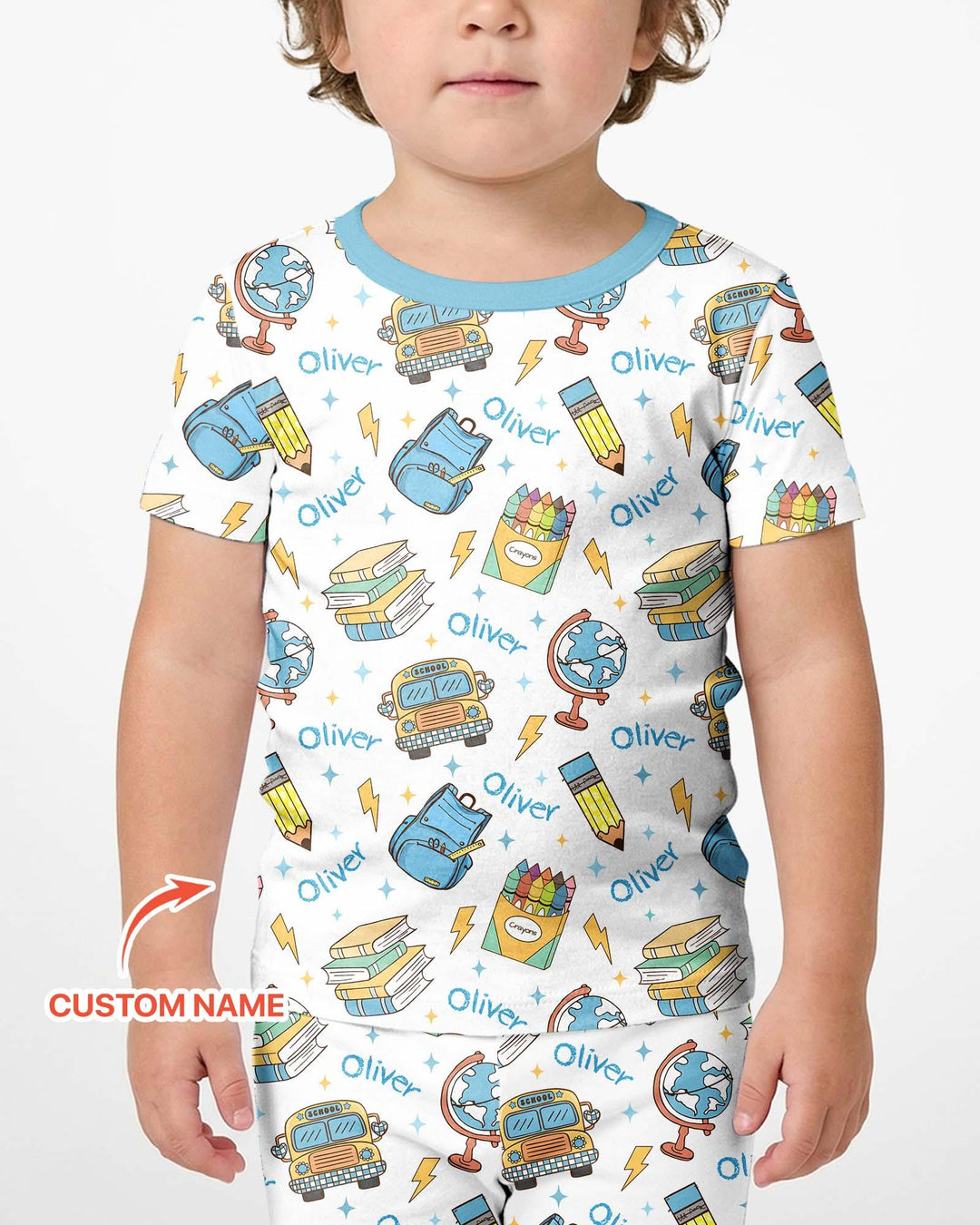 Zweiteiliges Pyjama-Set mit kurzen Ärmeln und Shorts im Sommer-Design