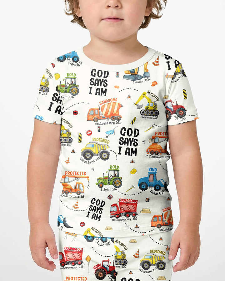 Zweiteiliges Pyjama-Set mit kurzen Ärmeln und Shorts im Sommer-Design