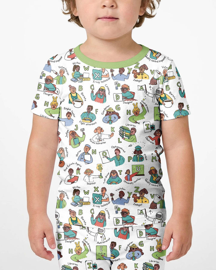 Schlafanzug-Set zweiteilig, kurze Ärmel, kurze Hose, Bambus