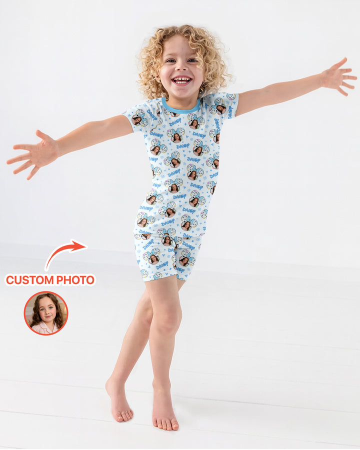 Zweiteiliges Pyjama-Set mit kurzen Ärmeln und Shorts im Sommer-Design