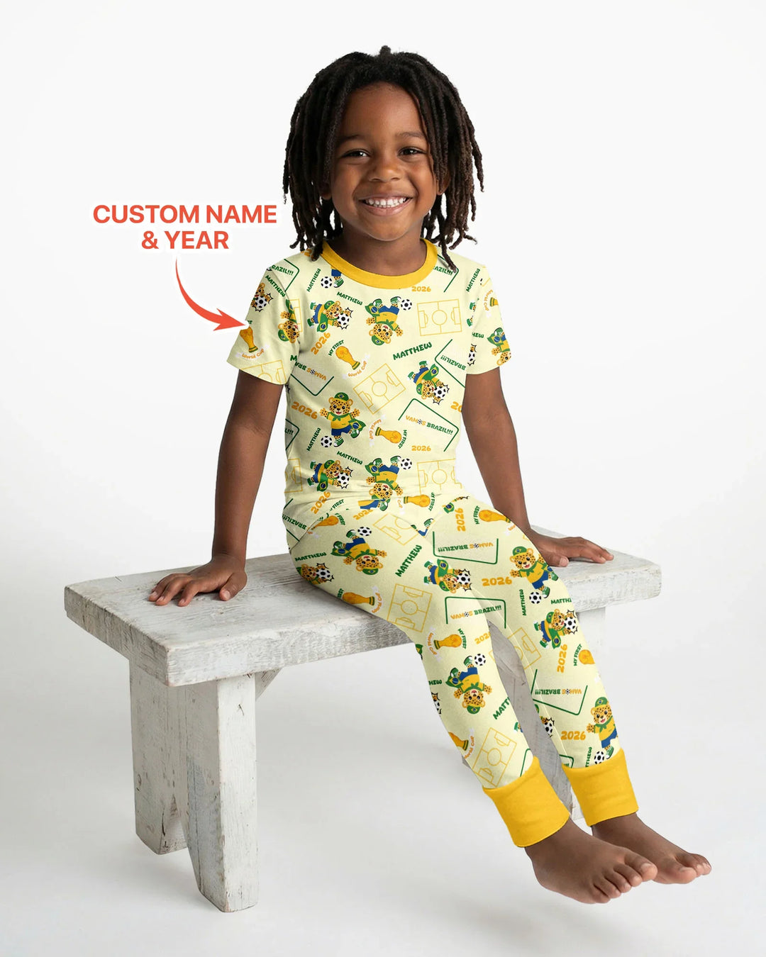 Zweiteiliges, kurzärmliges Pyjama-Set mit Marienkäfern