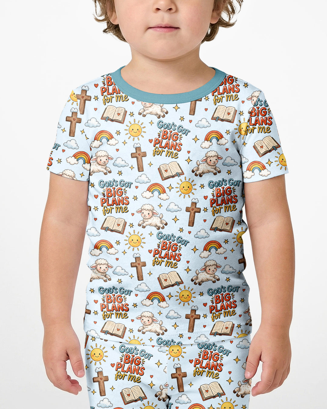 Template Zweiteiliges Pyjama-Set mit kurzen Ärmeln und Shorts