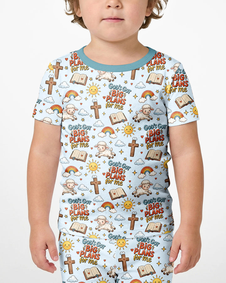 Template Zweiteiliges Pyjama-Set mit kurzen Ärmeln und Shorts