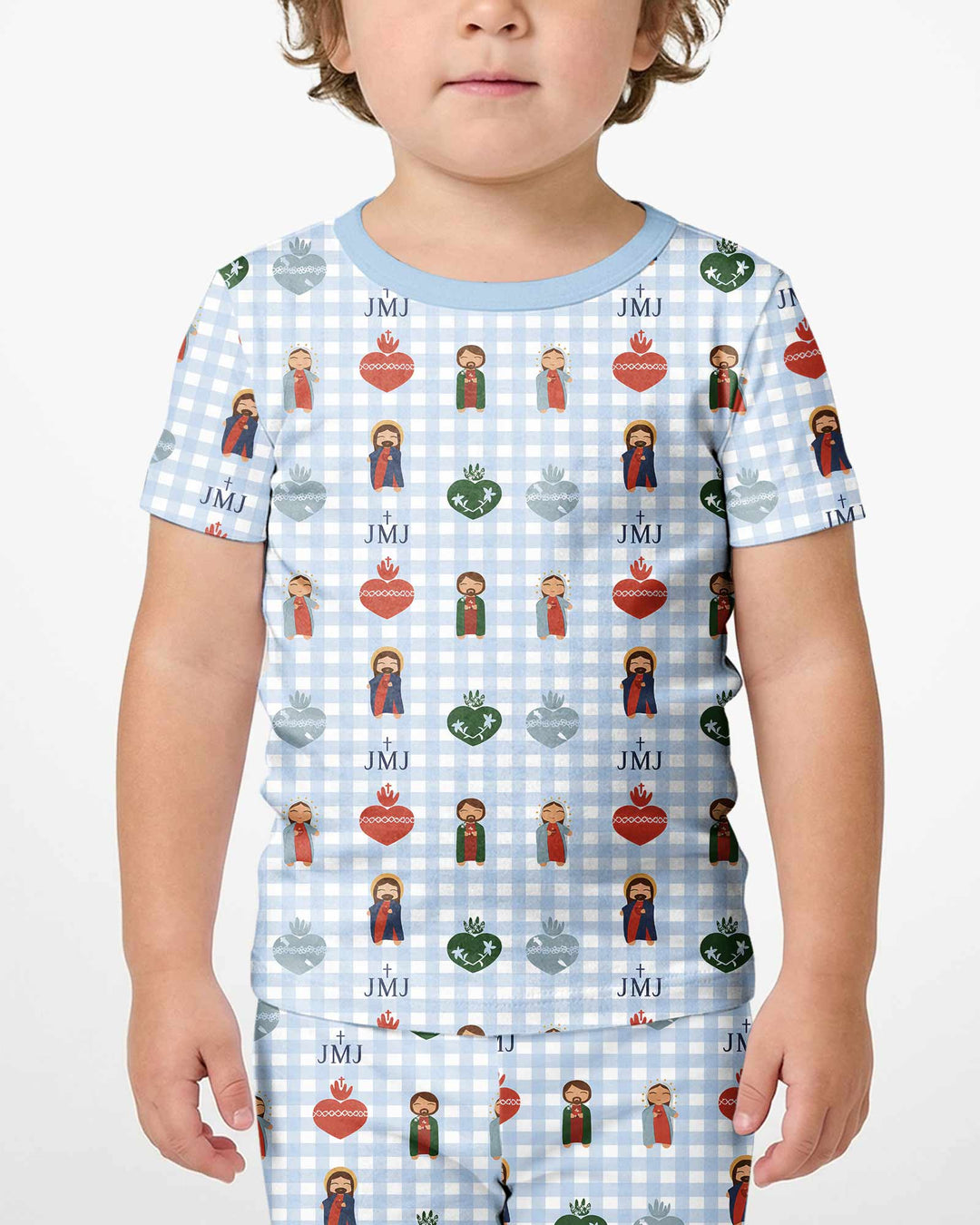 Holy Family Bamboo Two Piece Short Sleeve Shorts Pajama Set