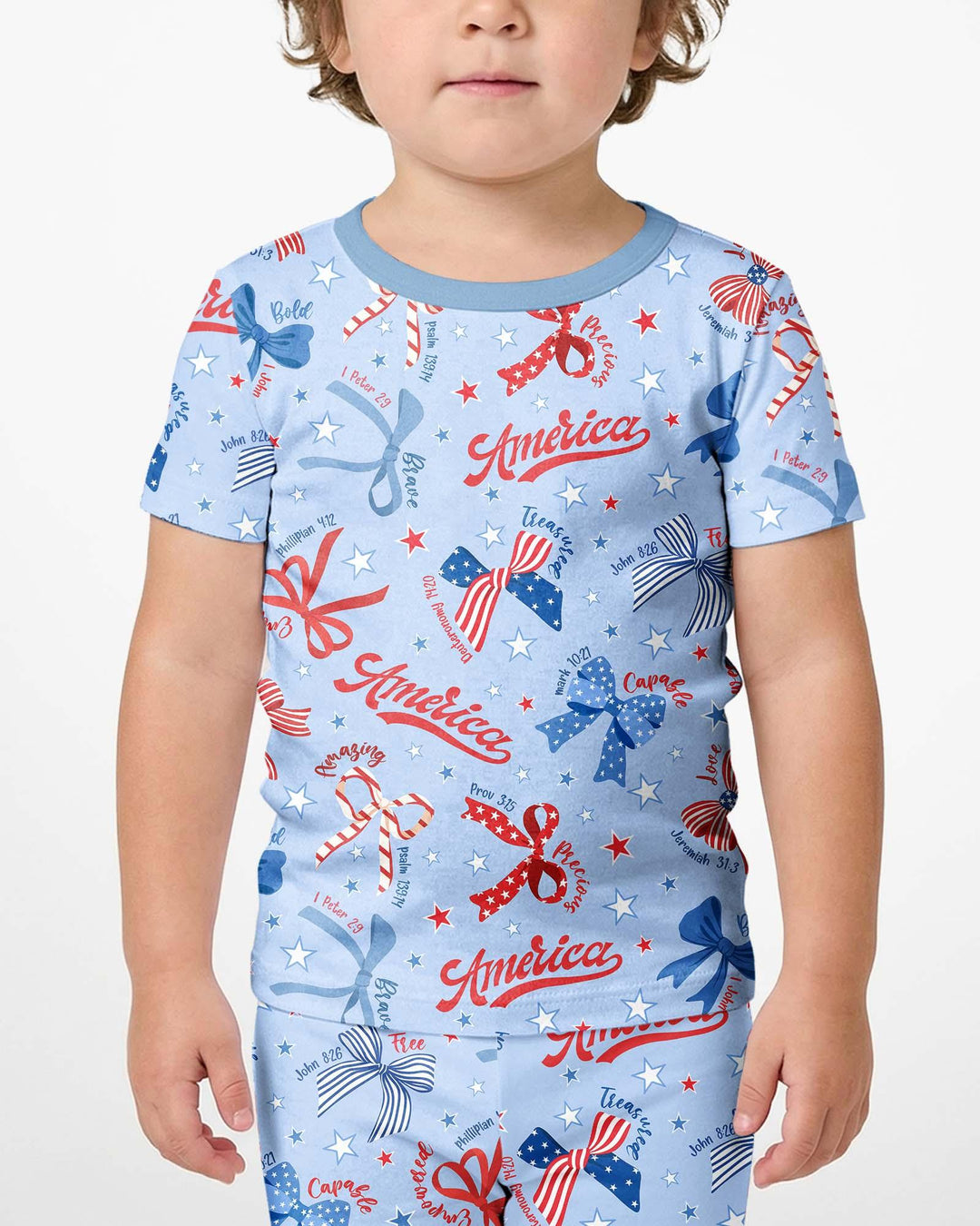 Template Zweiteiliges Pyjama-Set mit kurzen Ärmeln und Shorts