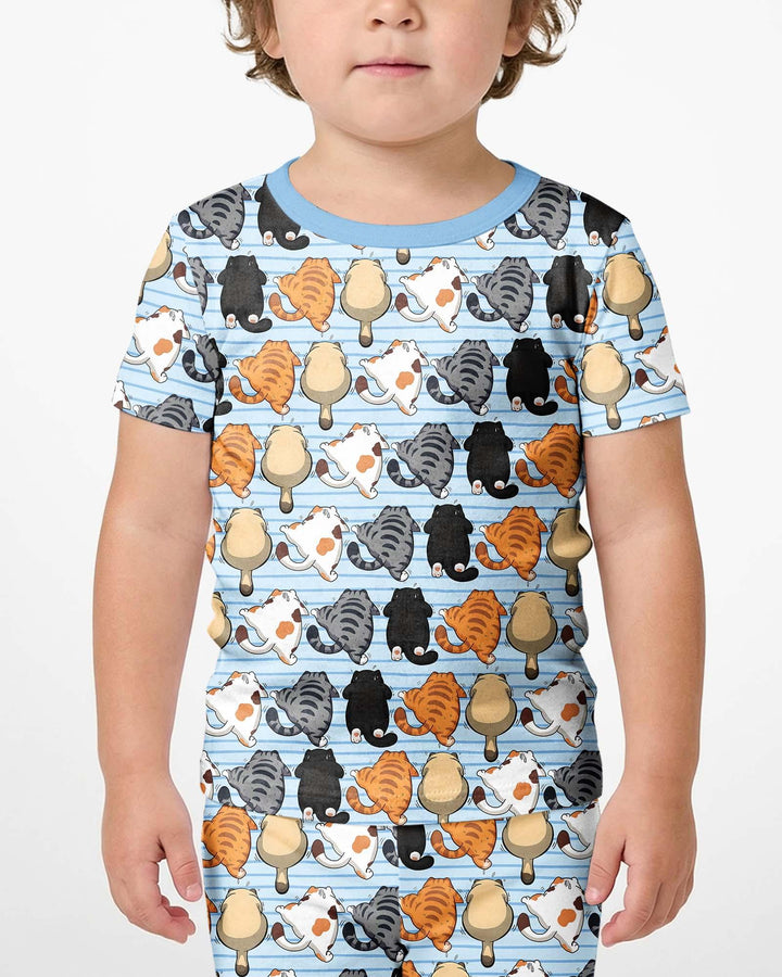 Template Zweiteiliges Pyjama-Set mit kurzen Ärmeln und Shorts