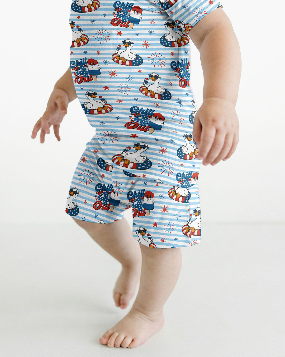 Schlafanzug-Set zweiteilig, kurze Ärmel, kurze Hose, Bambus