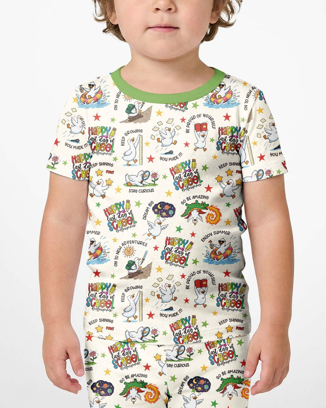 Template Zweiteiliges Pyjama-Set mit kurzen Ärmeln und Shorts
