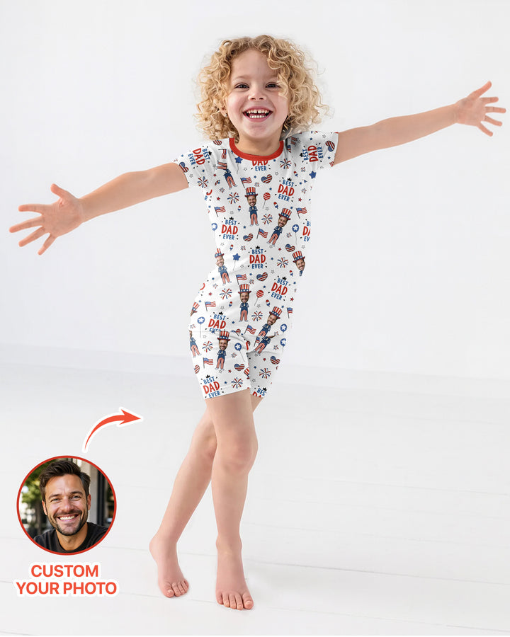 Zweiteiliges Pyjama-Set mit kurzen Ärmeln und Shorts im Sommer-Design