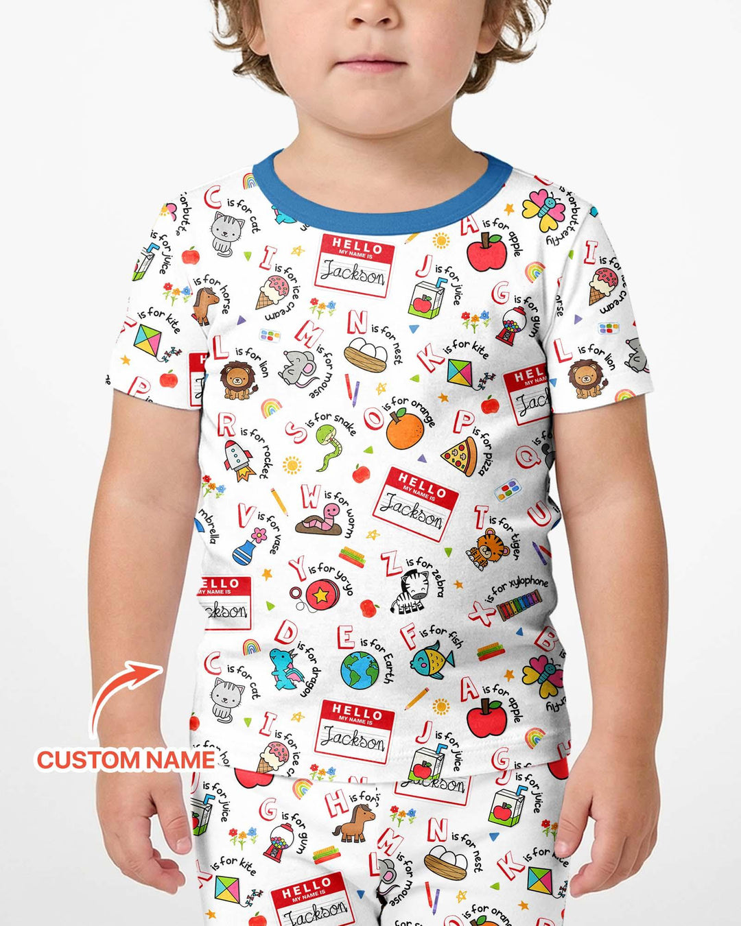 Zweiteiliges Pyjama-Set mit kurzen Ärmeln und Shorts im Sommer-Design