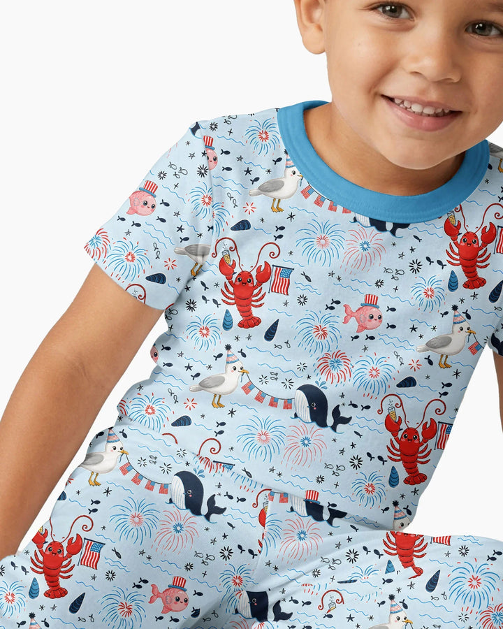 Zweiteiliges, kurzärmliges Pyjama-Set mit Marienkäfern