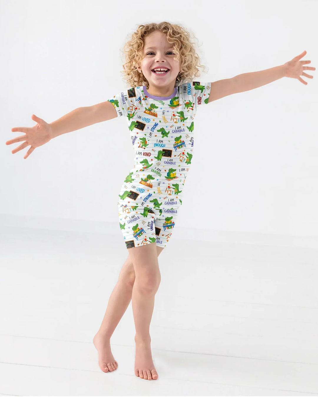 Brave Gator Days Bamboo Two Piece Short Sleeve Shorts Pajama Set