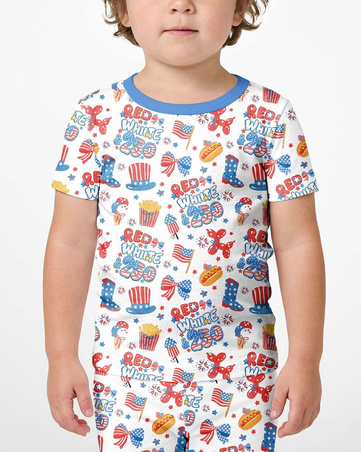 Template Zweiteiliges Pyjama-Set mit kurzen Ärmeln und Shorts