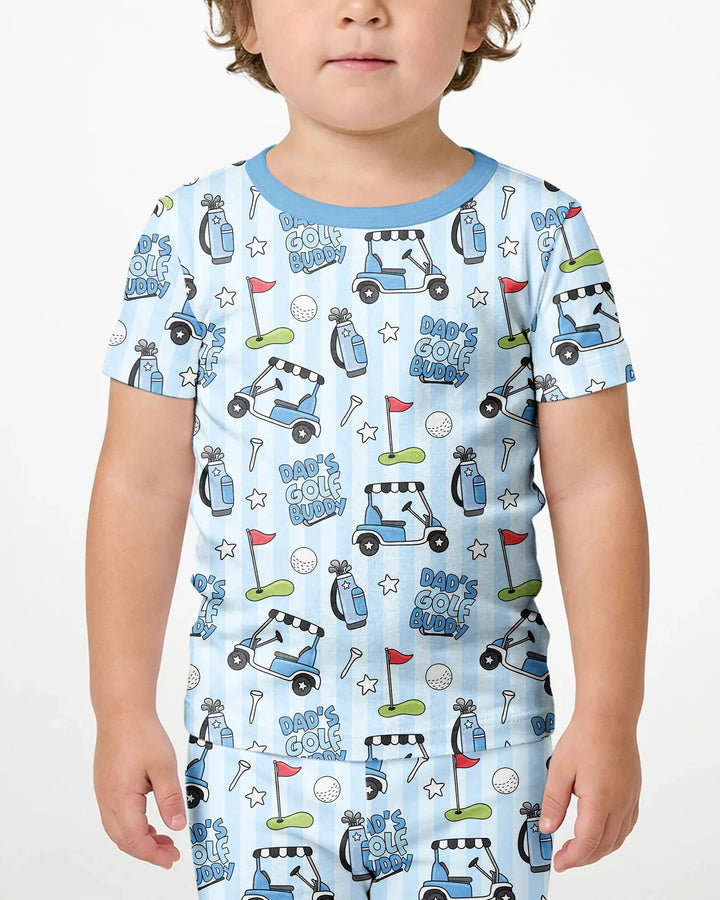 Dad's Golf Buddy Bamboo Two Piece Short Sleeve Shorts Pajama Set