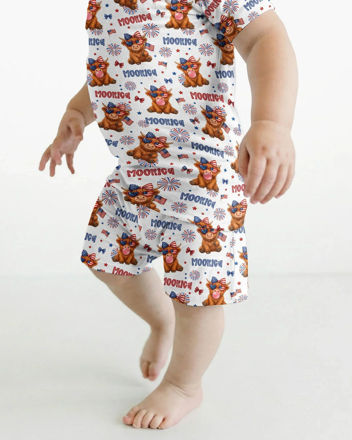 Schlafanzug-Set zweiteilig, kurze Ärmel, kurze Hose, Bambus