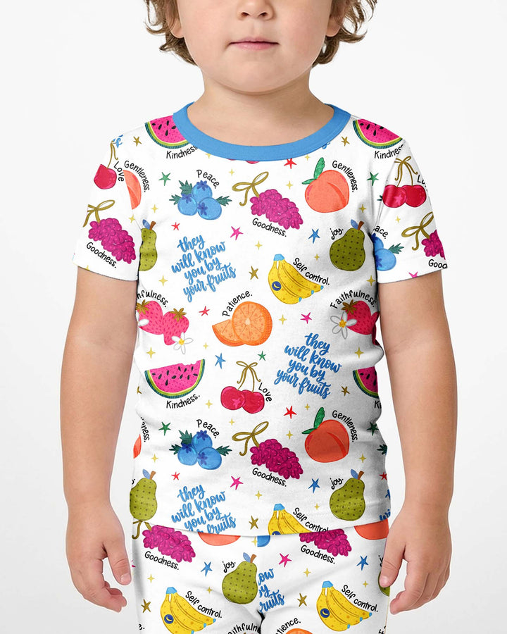 They Will Know You By Your Fruits Bamboo Two Piece Short Sleeve Shorts Pajama Set