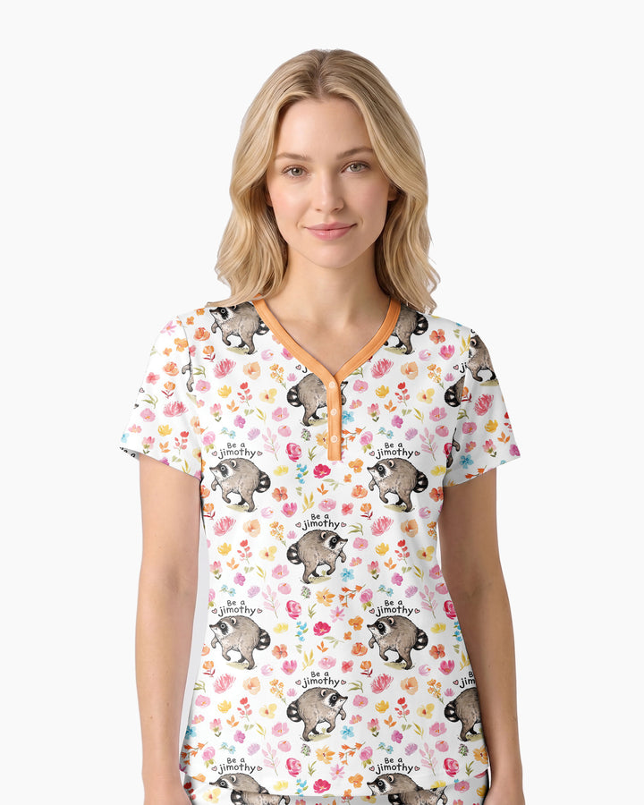 Be A Jimothy Family Matching Bamboo Women Short Sleeve Short Pajama Set