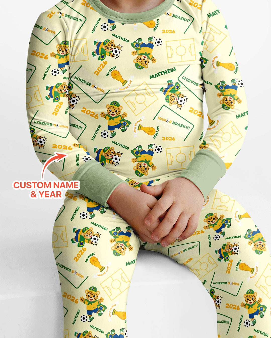 Zweiteiliges Langarm-Pyjama-Set mit Sommerfrüchten