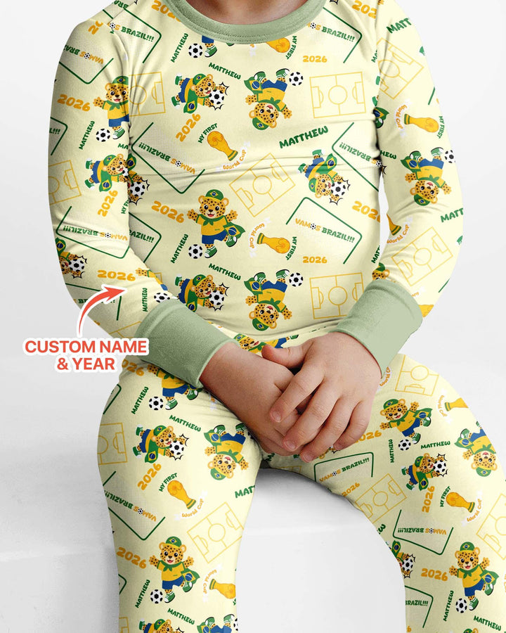 Zweiteiliges Langarm-Pyjama-Set mit Sommerfrüchten