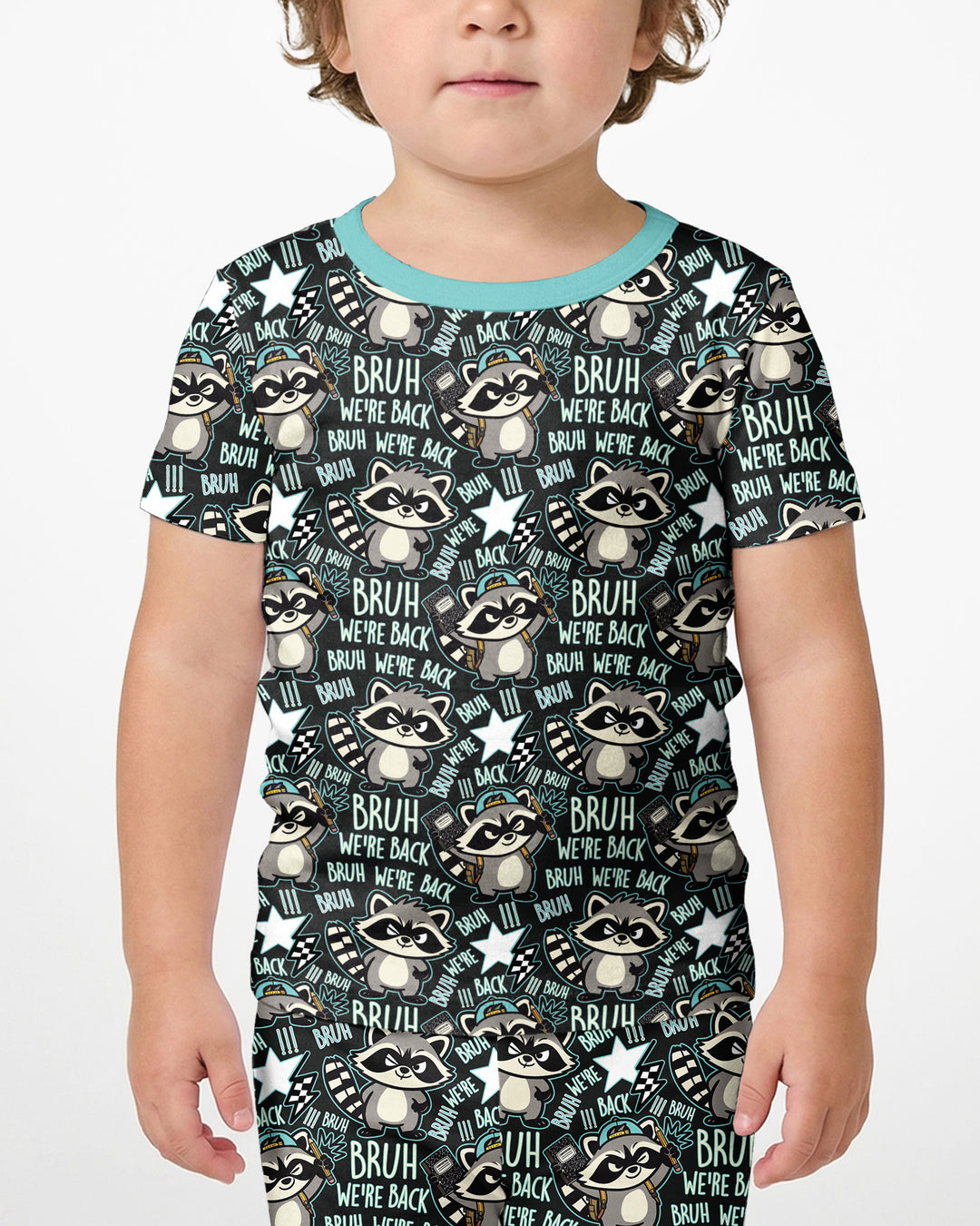 Template Zweiteiliges Pyjama-Set mit kurzen Ärmeln und Shorts