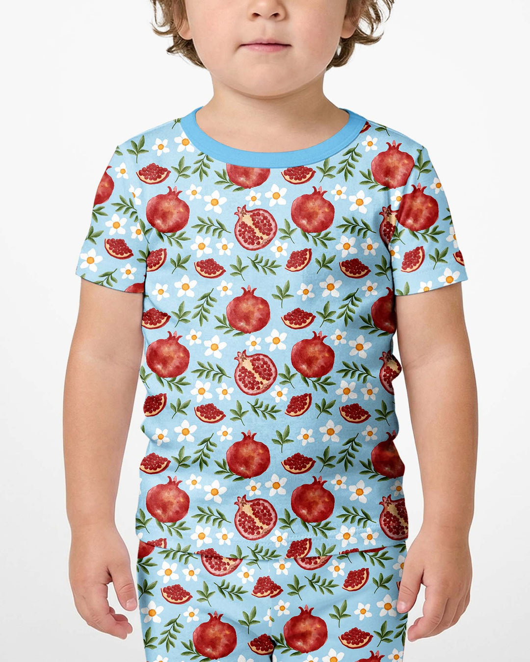 Pomegranate Garden Joy Family Matching Bamboo Two Piece Short Sleeve Shorts Pajama Set