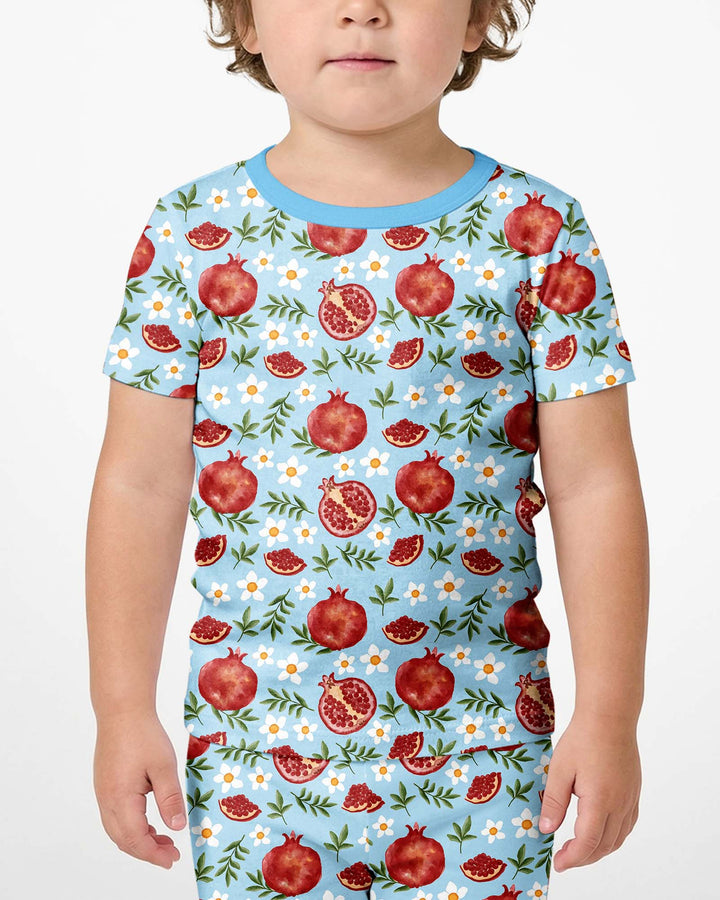 Pomegranate Garden Joy Family Matching Bamboo Two Piece Short Sleeve Shorts Pajama Set