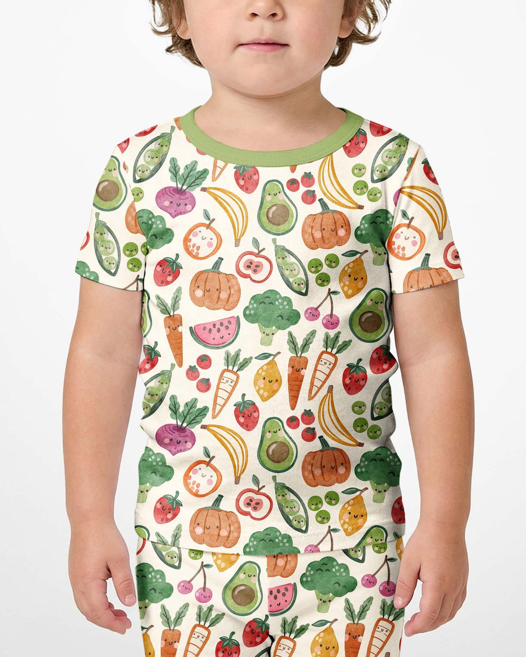 Template Zweiteiliges Pyjama-Set mit kurzen Ärmeln und Shorts