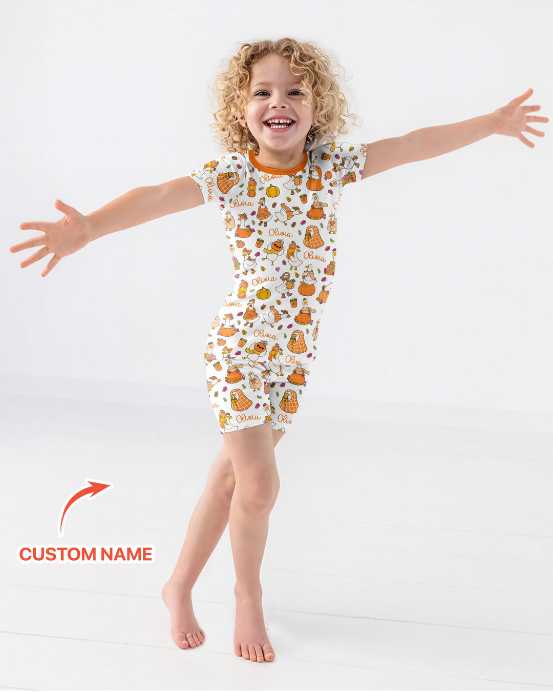 Fall Silly Goose Bamboo Two Piece Short Sleeve Shorts Pajama Set