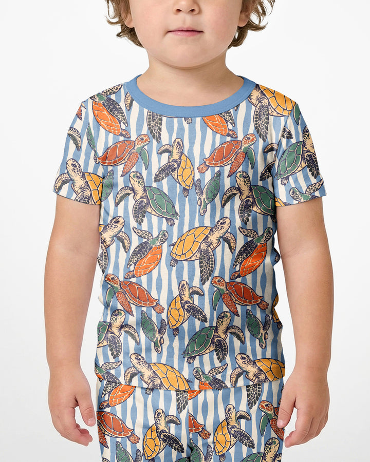 Template Zweiteiliges Pyjama-Set mit kurzen Ärmeln und Shorts