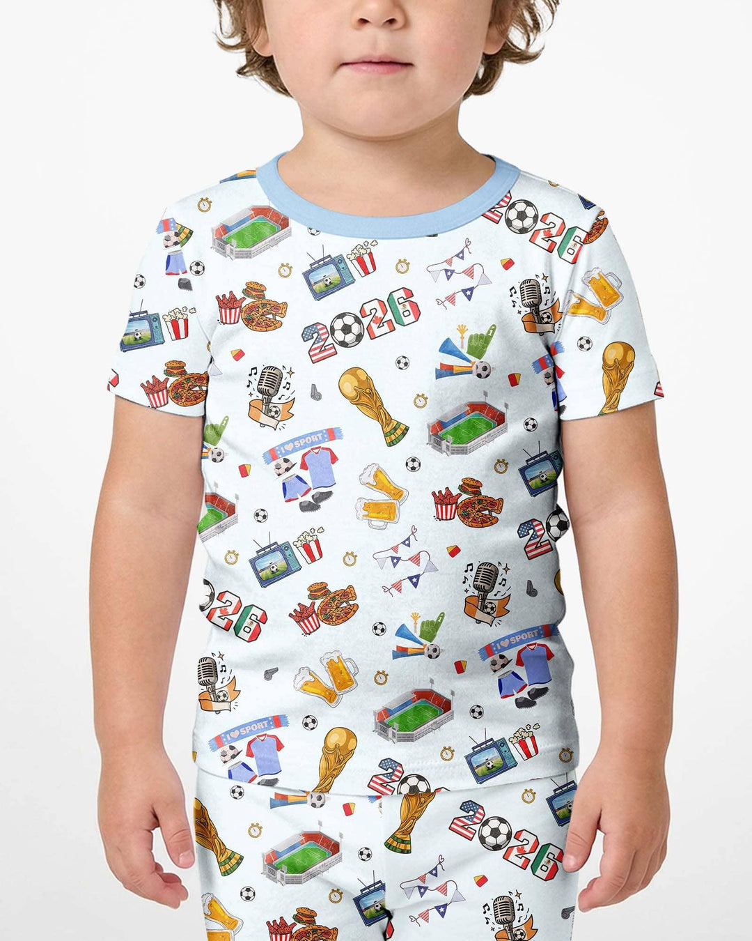 Template Zweiteiliges Pyjama-Set mit kurzen Ärmeln und Shorts