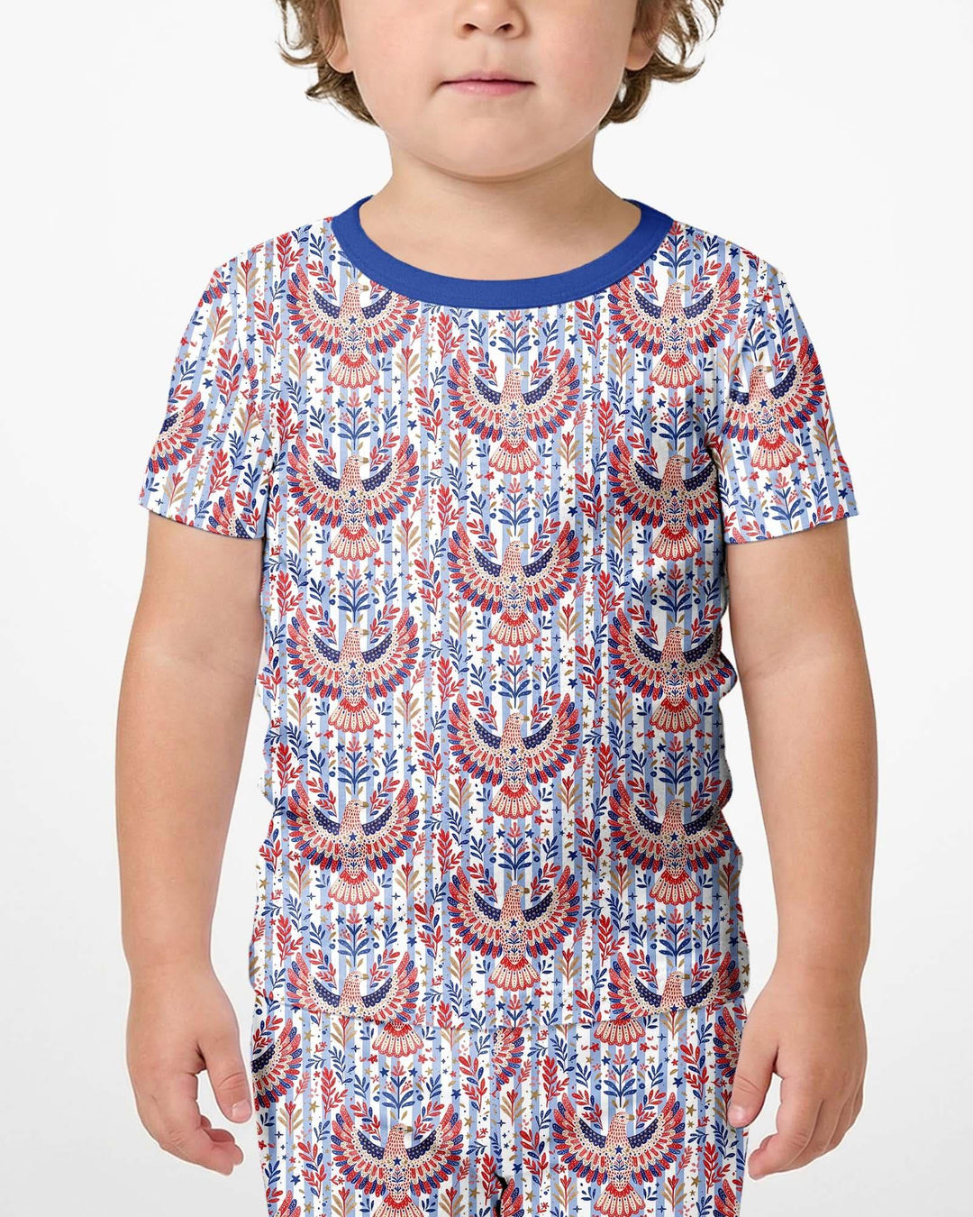 Template Zweiteiliges Pyjama-Set mit kurzen Ärmeln und Shorts
