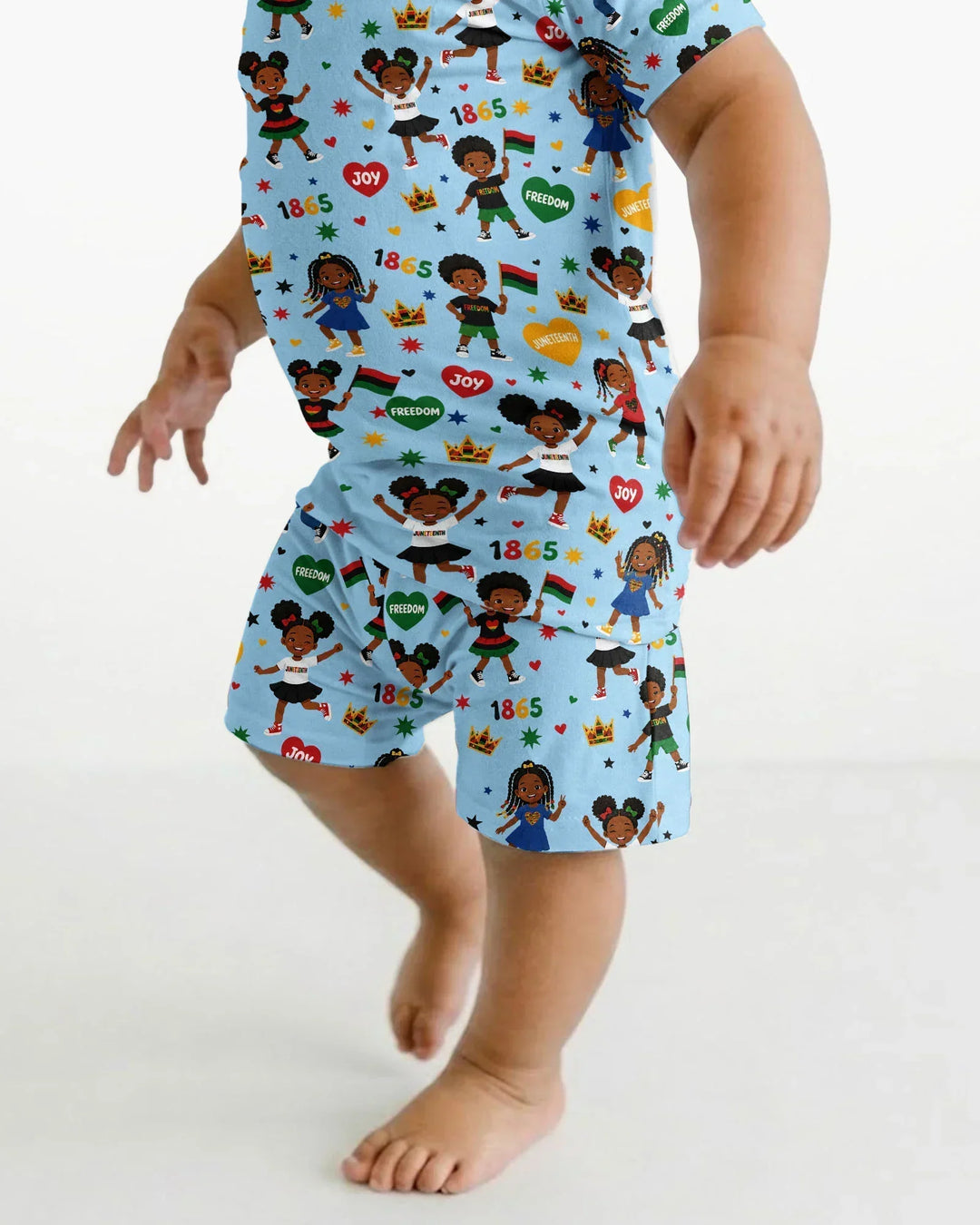 Celebrate Juneteenth Freedom Bamboo Two Piece Short Sleeve Shorts Pajama Set