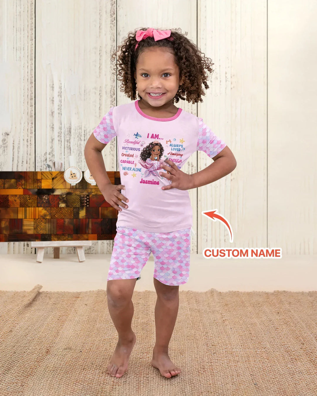 Zweiteiliges Pyjama-Set mit kurzen Ärmeln und Shorts im Sommer-Design