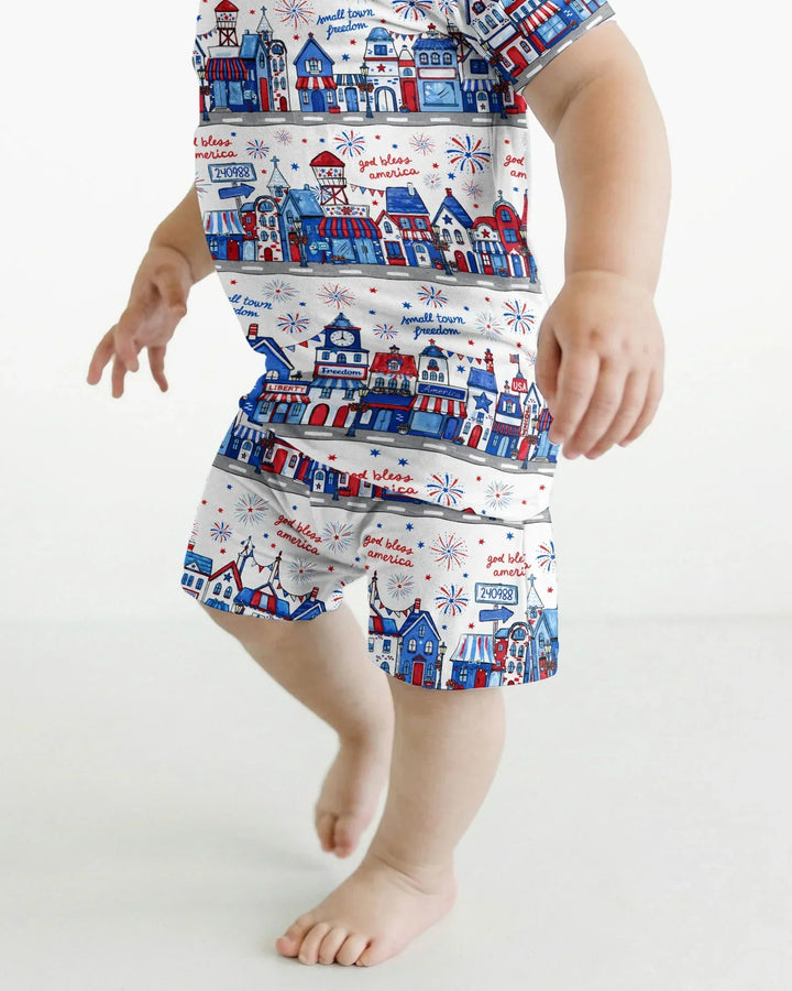 Schlafanzug-Set zweiteilig, kurze Ärmel, kurze Hose, Bambus
