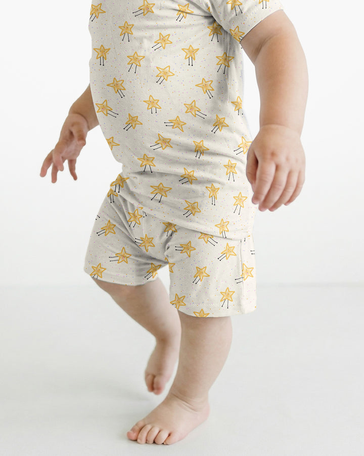 Schlafanzug-Set zweiteilig, kurze Ärmel, kurze Hose, Bambus