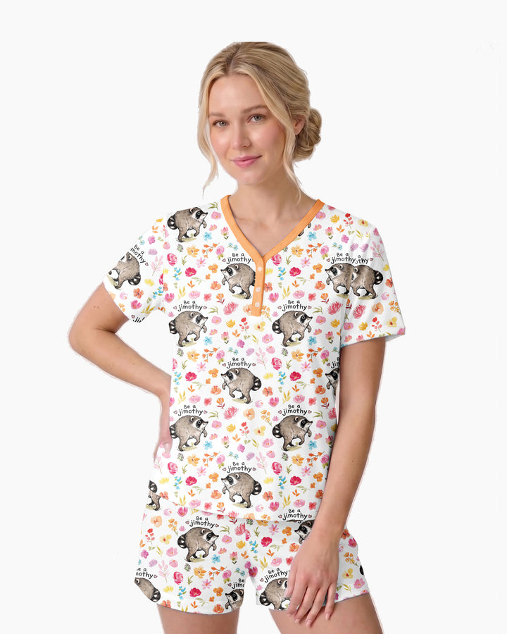 Be A Jimothy Family Matching Bamboo Women Short Sleeve Short Pajama Set