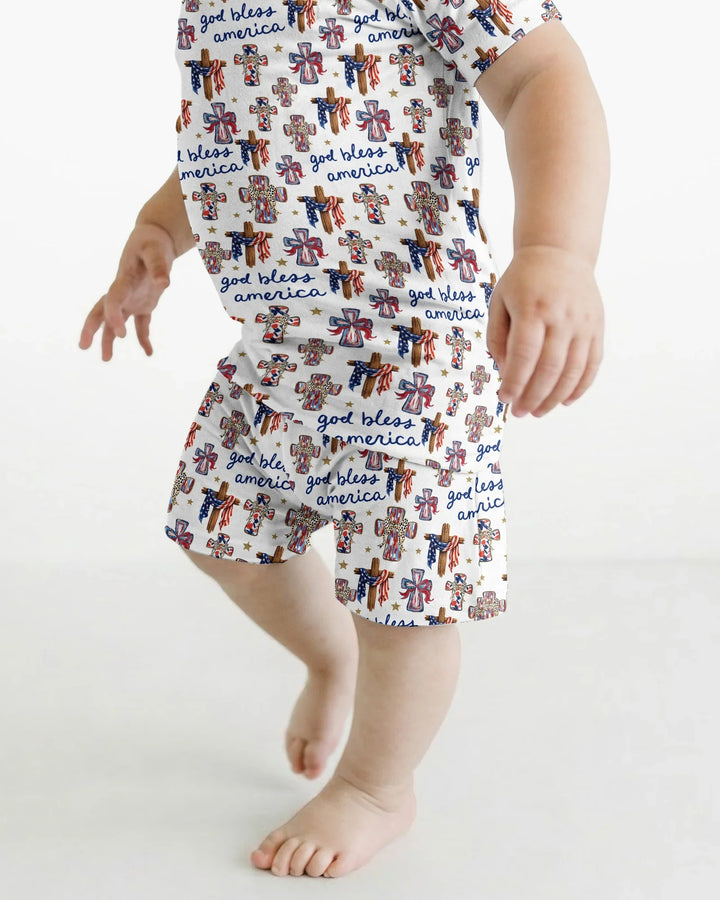 Schlafanzug-Set zweiteilig, kurze Ärmel, kurze Hose, Bambus