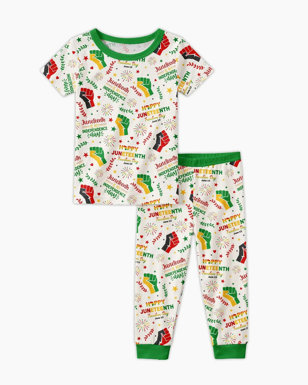 Happy Juneteenth Freedom Day Bamboo Two Piece Short Sleeve Pajama Set
