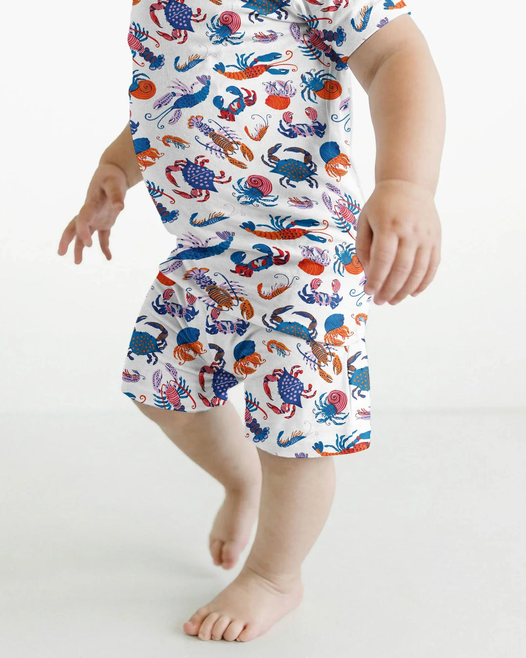 Crustacean Nation Family Matching Bamboo Two Piece Short Sleeve Shorts Pajama Set