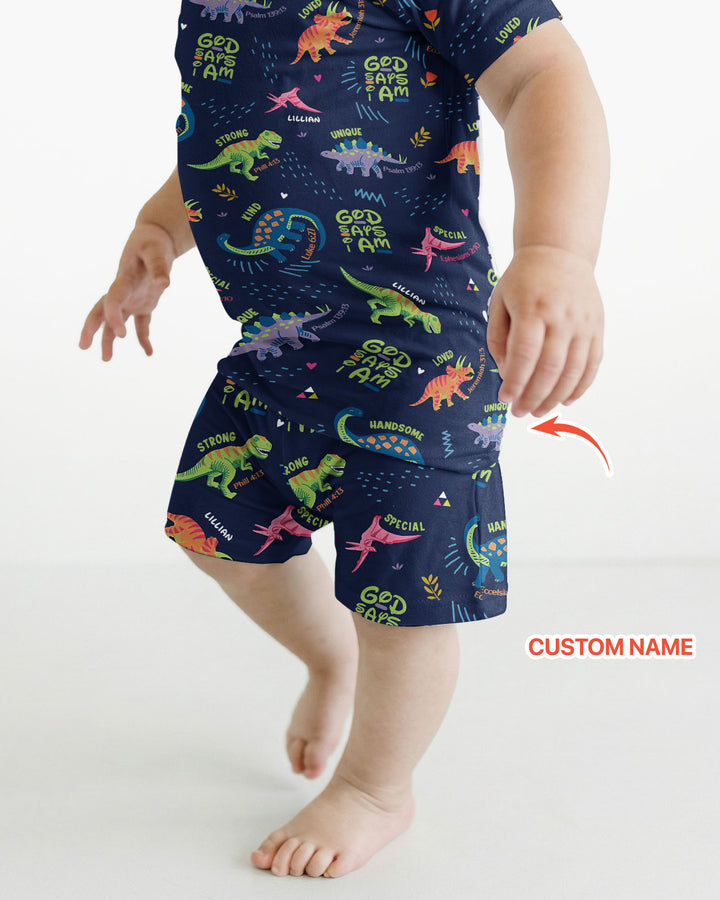 Zweiteiliges Pyjama-Set mit kurzen Ärmeln und Shorts im Sommer-Design