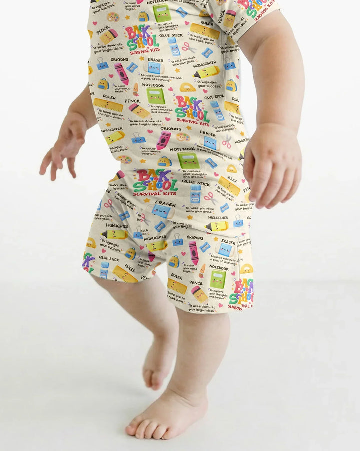Schlafanzug-Set zweiteilig, kurze Ärmel, kurze Hose, Bambus